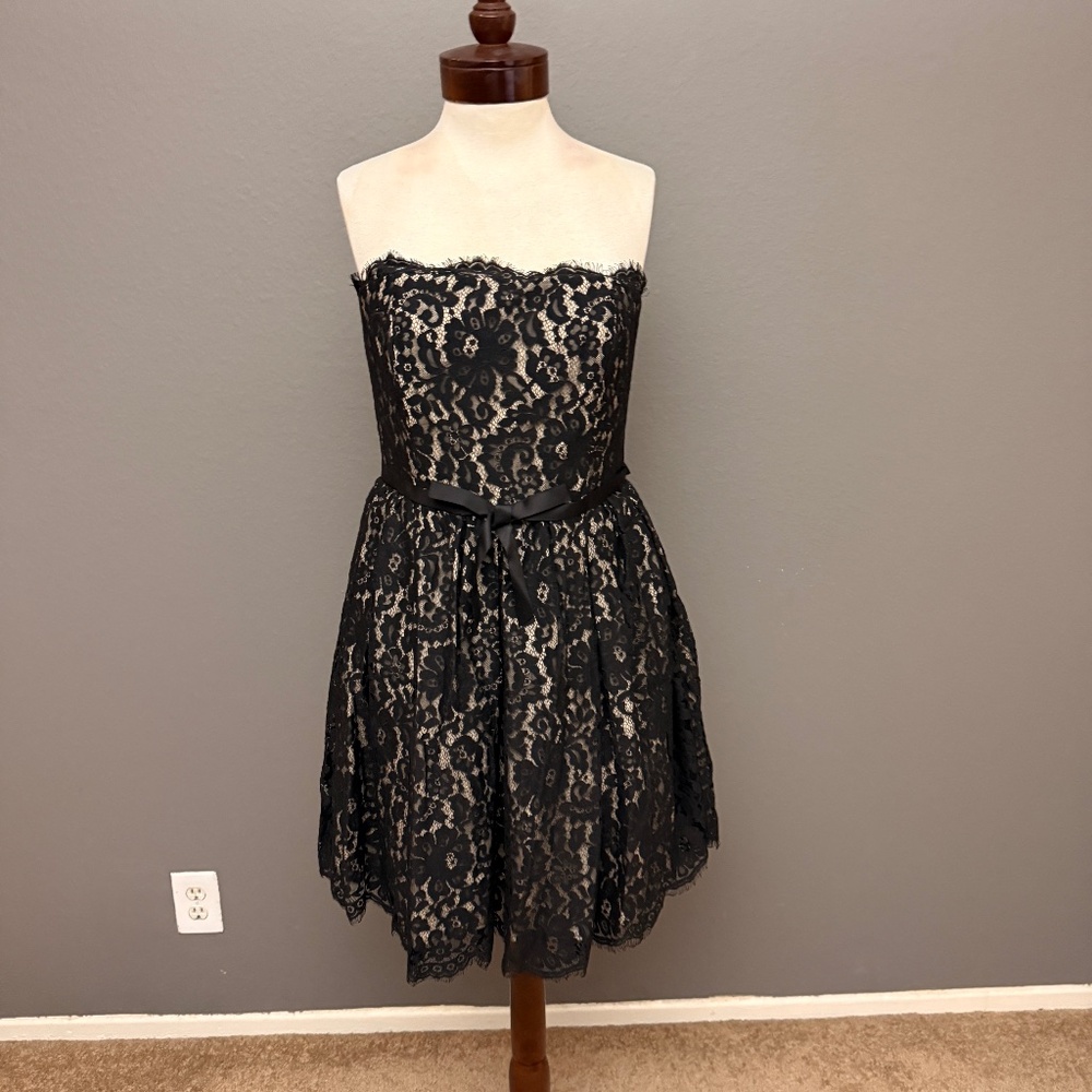 NWT Robert Rodriguez For TARGET NEIMAN MARCUS Strapless BLACK LACE DRESS SZ 12
